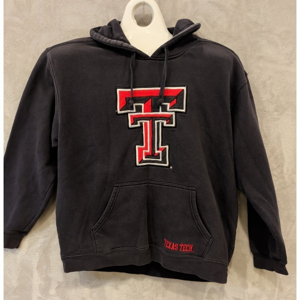 Texas Tech Red Raiders Hoodie Mens Large Black Embroidered TT NCAA Pullover